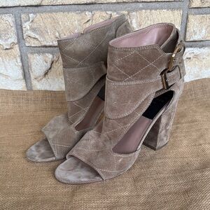 Laurence Dacade Suede Sandals Rush Cutout Heel Block Size 41